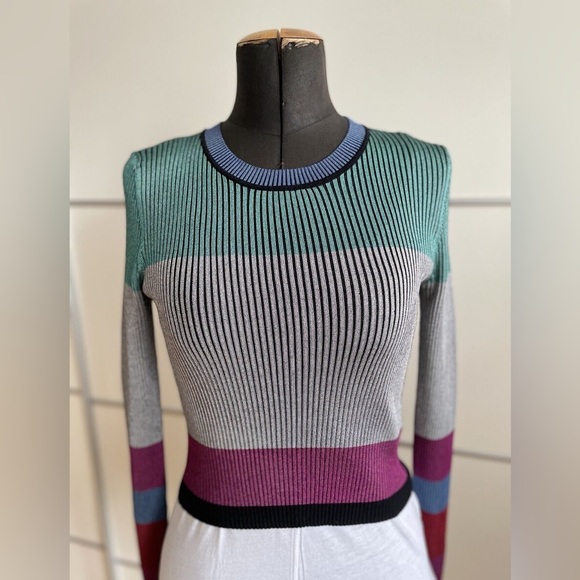 Diane von Furstenberg Ribbed Colorblock Top - Picture 6 of 13